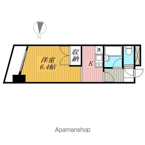 外房線 本千葉駅 徒歩7分 7階建 築39年(1K/6階)の間取り写真