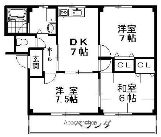 フレッシュコーポ近江(3DK/2階)の間取り写真