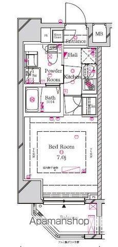 ラフィスタ伊勢佐木長者町駅前ウエスト(1K/7階)の間取り写真