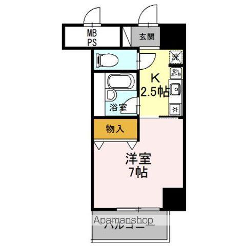 サンタウン竹鼻A棟(1K/3階)の間取り写真