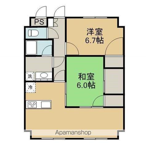 ロイヤルコーポ茂木(2LDK/3階)の間取り写真