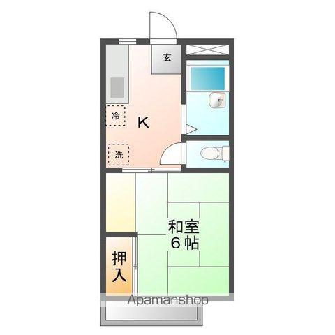 メゾンレスポワールC(1K/1階)の間取り写真