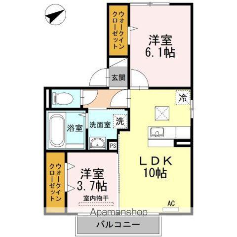 フルール(2LDK/1階)の間取り写真
