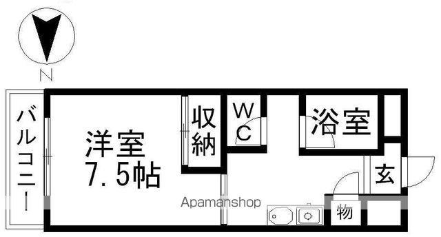 パークサイドいちかわ(1K/4階)の間取り写真