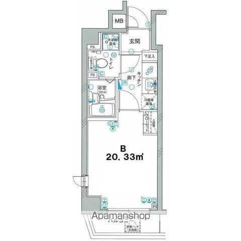 グリフィン・南蒲田アクトシティ(1K/5階)の間取り写真