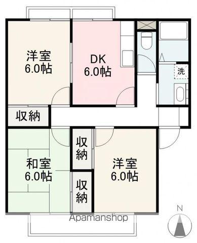 グランコートK A・B棟(3DK/2階)の間取り写真
