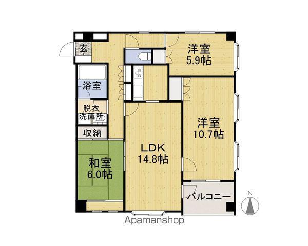 開発ガーデンスクウェア(3LDK/6階)の間取り写真