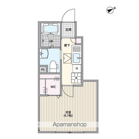 ミハス調布菊野台(1K/1階)の間取り写真