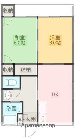 平成ハイツ3号館(2DK/3階)の間取り写真
