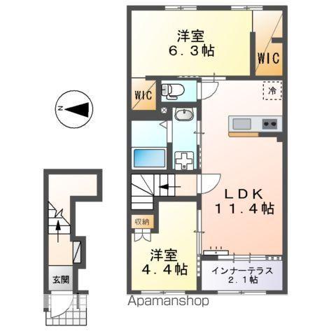 LIGHT SNOW(2LDK/2階)の間取り写真