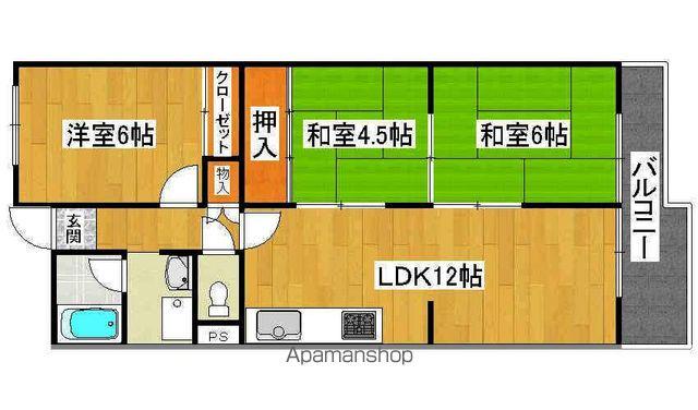 サニーハイツ堺(3LDK/2階)の間取り写真