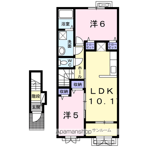 リリエンハイムD(2LDK/2階)の間取り写真