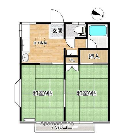 コーポ万石(2K/2階)の間取り写真