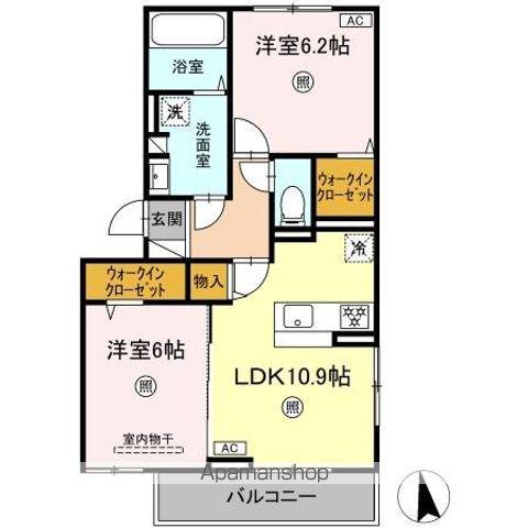 GENTIANA SCABRA(2LDK/3階)の間取り写真