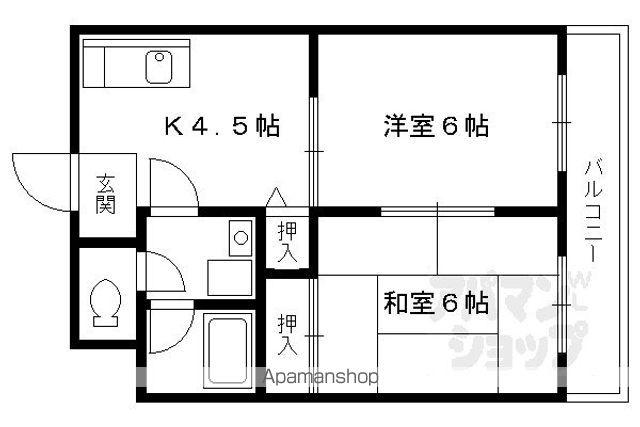 ハイツウィンズ(2K/1階)の間取り写真
