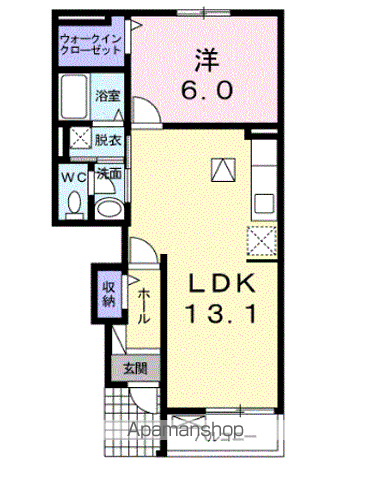 ウィン・プランタン(1LDK/1階)の間取り写真