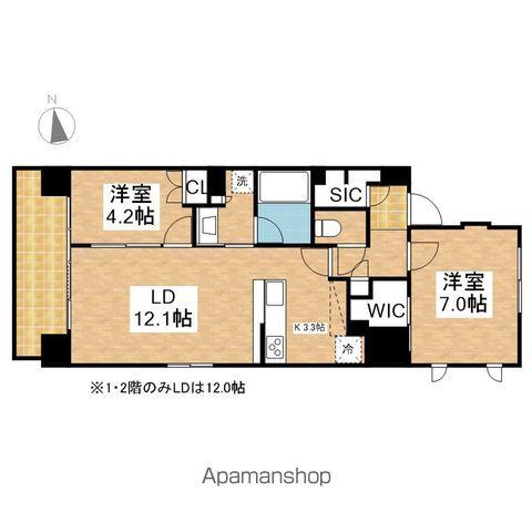 ミュプレ上前津(2LDK/9階)の間取り写真