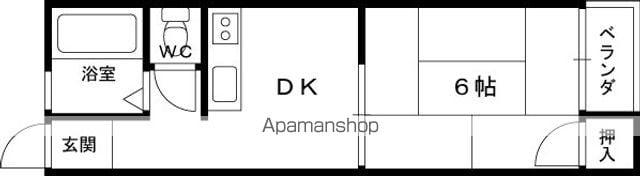 星田マンション(1DK/1階)の間取り写真