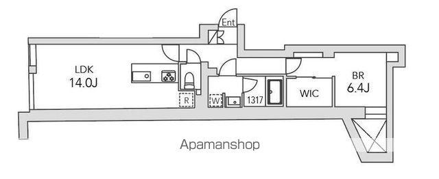 GRAN DUO TOMIGAYA3(1LDK/2階)の間取り写真