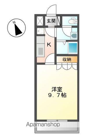 プランドール・カネキ A棟(1K/1階)の間取り写真