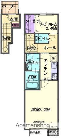 リーフⅣ(1K/2階)の間取り写真
