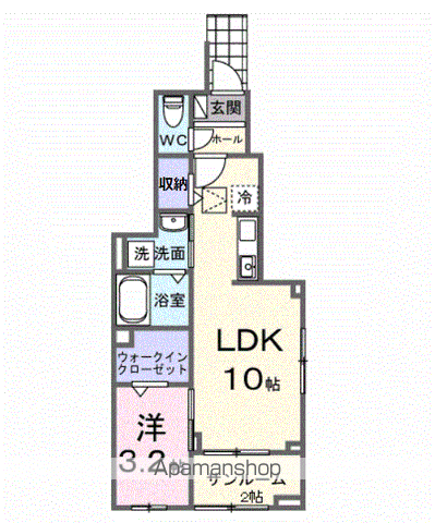 メゾンドヴィラⅠ(1LDK/1階)の間取り写真