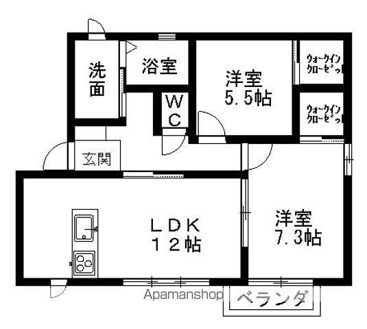アビエスC(2LDK/1階)の間取り写真