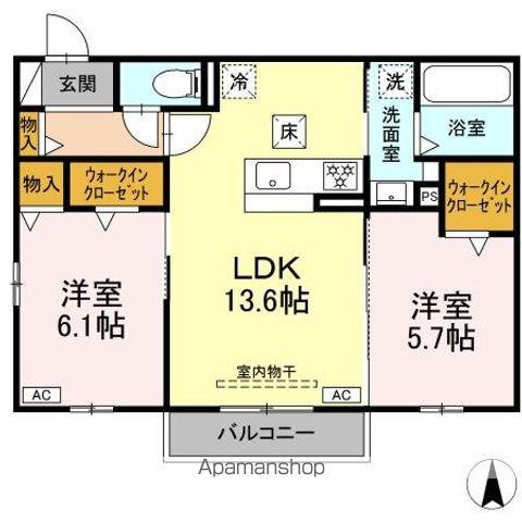 ソラーナ・クレスト(2LDK/1階)の間取り写真