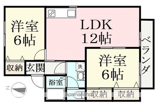 グリーンハイツ A棟(2LDK/1階)の間取り写真
