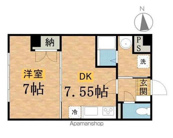 とちの木ビル(1DK/3階)の間取り写真