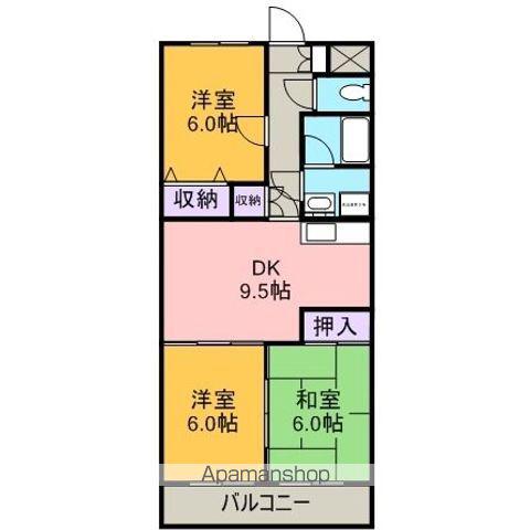 エクセレント ミネ(3DK/1階)の間取り写真