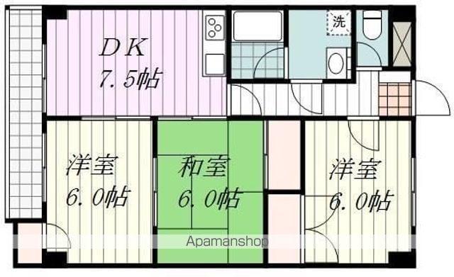 コーポラスAC(3DK/5階)の間取り写真