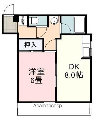 グリーンプラザ春日(1DK/2階)の間取り写真