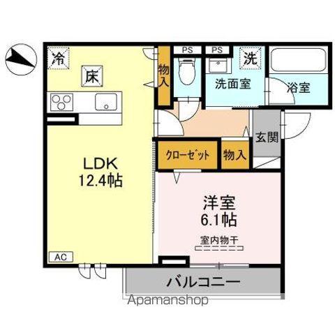 プリュニエ(1LDK/1階)の間取り写真