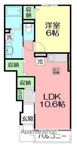 サンビレッジ1(1LDK/1階)の間取り写真