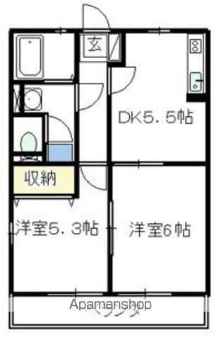 チェスナッツ(2K/1階)の間取り写真