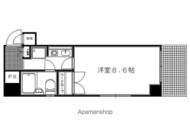DETOM-1今出川通(1K/7階)の間取り写真