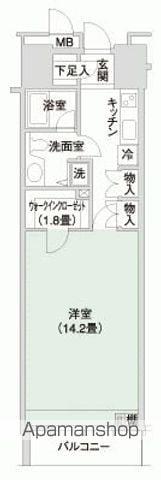 小石川シティハイツ(1K/7階)の間取り写真