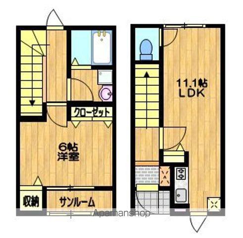 ラ・ルーチェ花沢(1LDK/1階)の間取り写真