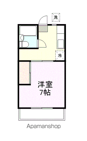 川上ハイツ(1K/2階)の間取り写真