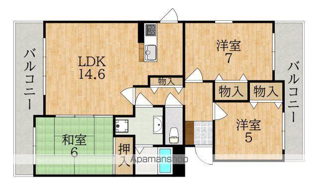 HILLCRESTあやめ池(3LDK/1階)の間取り写真