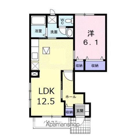 リーヴメゾン北館C(1LDK/1階)の間取り写真