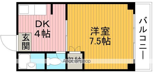 末広マンション(1K/3階)の間取り写真