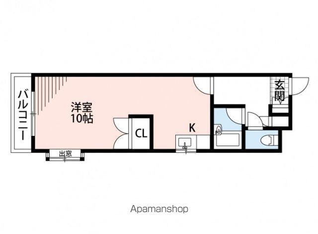 メゾンド丸善(ワンルーム/4階)の間取り写真