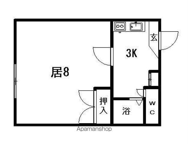 美園銀座パレス(1K/2階)の間取り写真