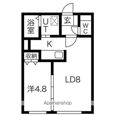 ハビテ南郷(1LDK/4階)の間取り写真