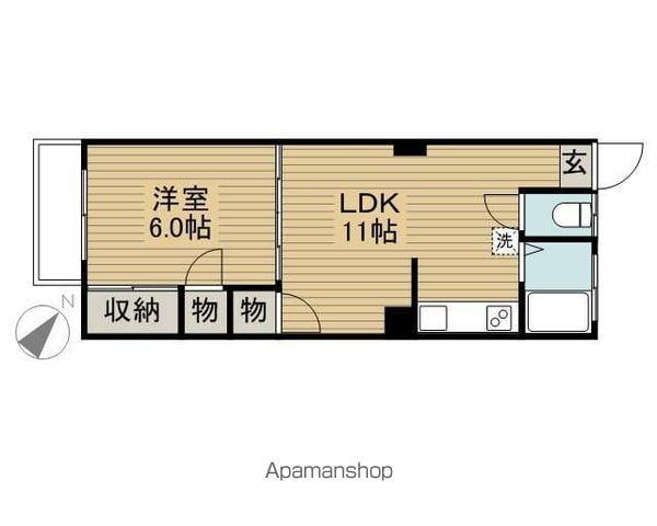 北島マンション(1LDK/5階)の間取り写真