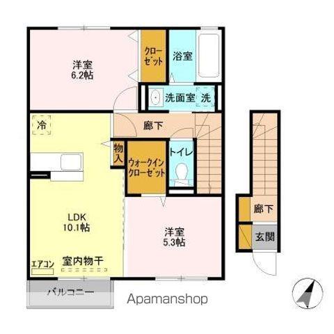 モンブラン(2LDK/2階)の間取り写真