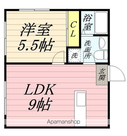 コーポレモン(1LDK/2階)の間取り写真