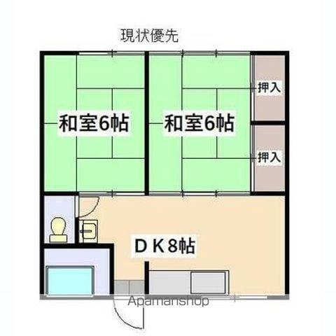 コーポもり(2DK/2階)の間取り写真